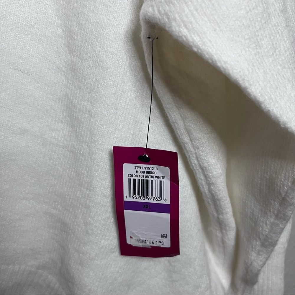 Vince Camuto Women’s center seam crewneck sweater white “Antiq White” Size: XXL - Picture 4 of 5